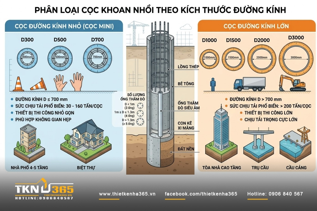 phân loại cọc khoan nhồi