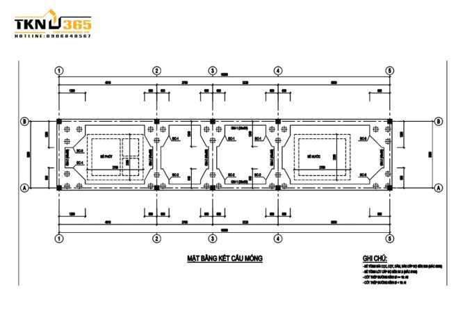 Bản vẽ móng cọc công trình nhà dân