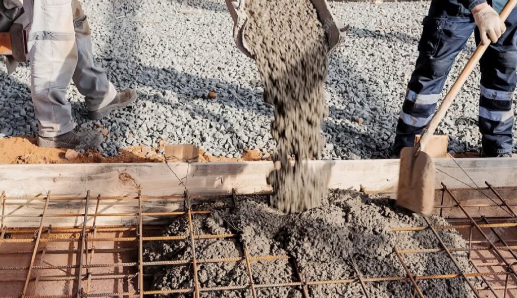 Đổ móng nhà gặp trời mưa 2