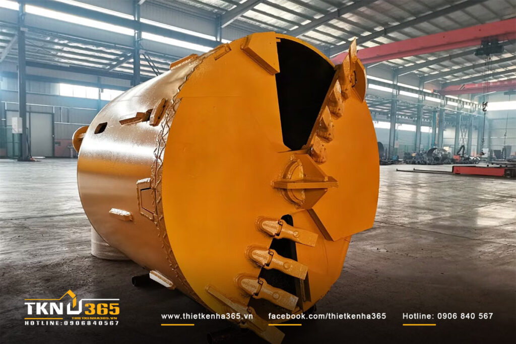 Gầu khoan là bộ phận trực tiếp tác động vào địa chất nên ảnh hưởng lớn đến tốc độ và hiệu quả thi công.