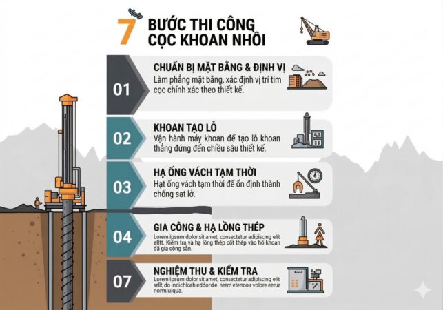 Lưu ý về quy trình thi công khoan cọc nhồi