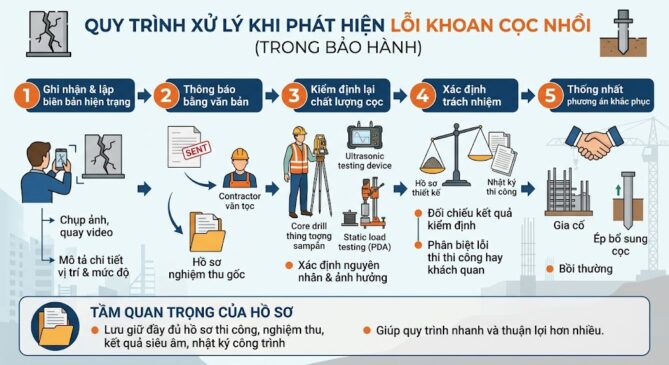 quy trình tiếp nhận bảo hành khoan cọc nhồi